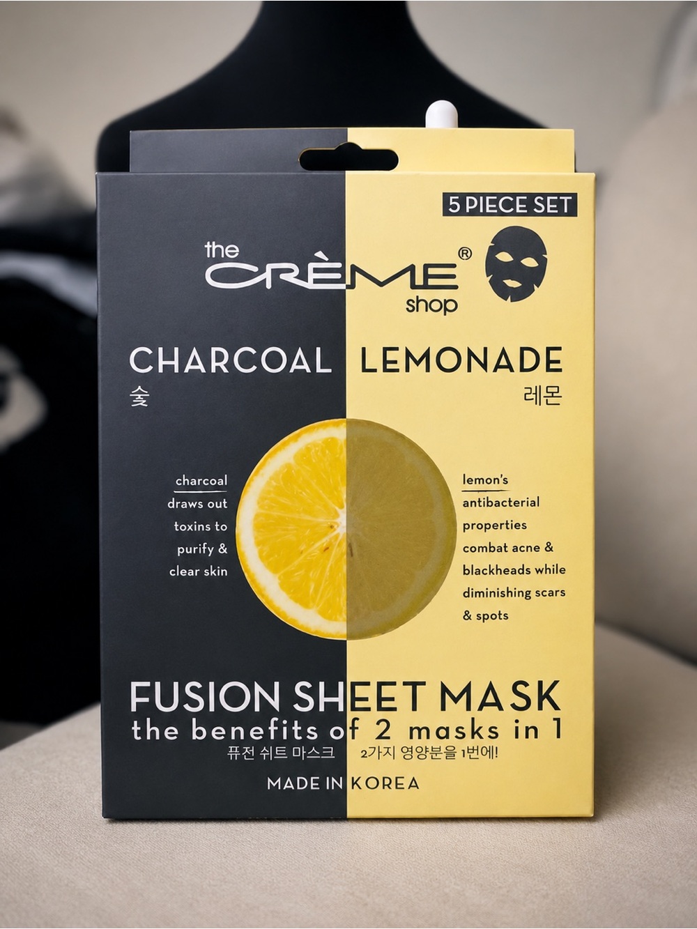 The Creme Shop Charcoal & Lemonade Fusion Sheet Masks (set of 5)